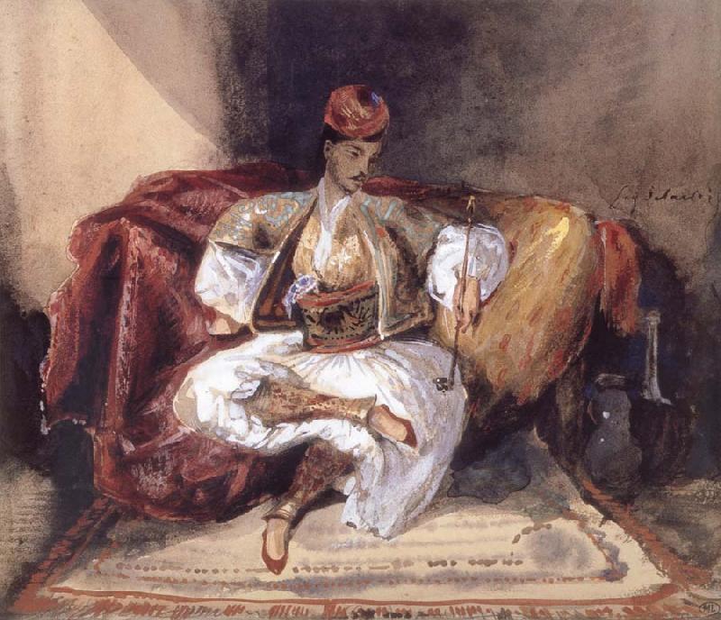 Eugene Delacroix Seated Turk Smoking oil painting image